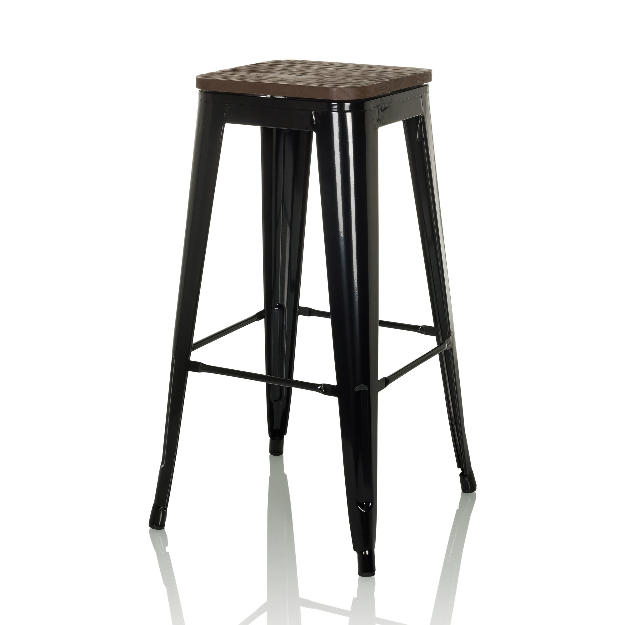 Barhocker VANTAGGIO HIGH WS Stahl / Ulmenholz ohne Armlehnen hjh OFFICE