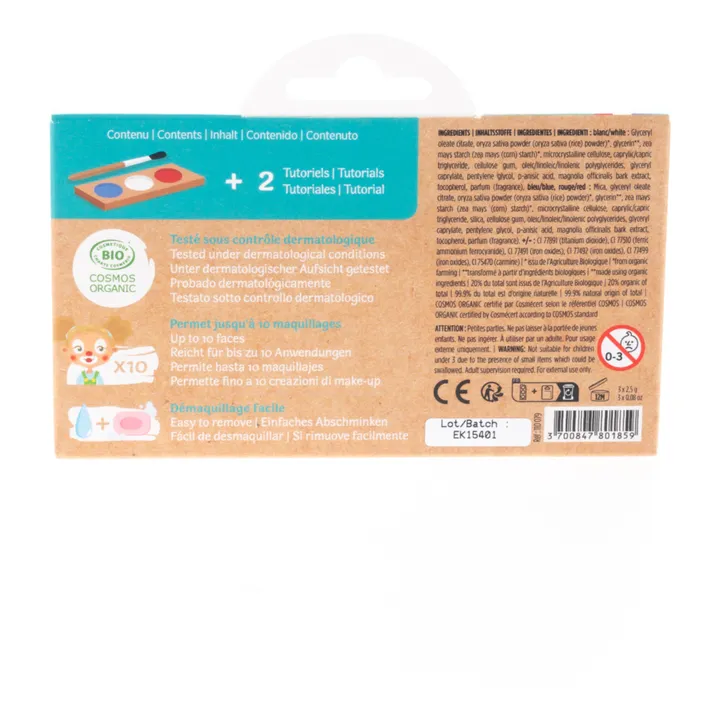 Namaki Kit de maquillage 3 fards Clown & Arlequin  | Bleu