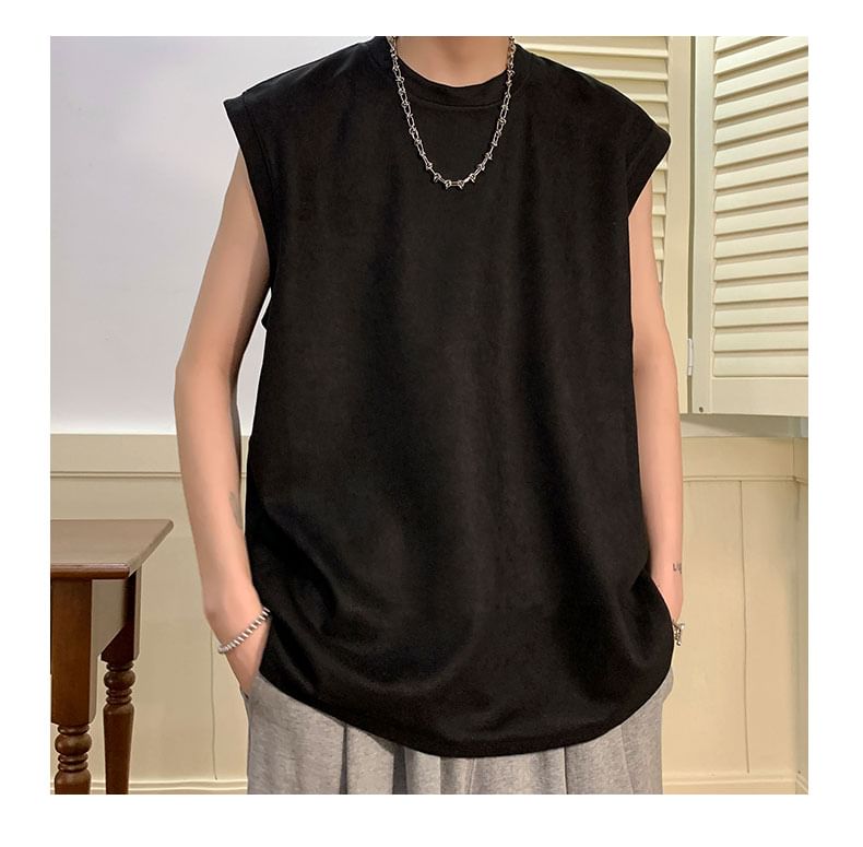 Bay Go Mall - Tanktop met ronde hals en effen kleur
