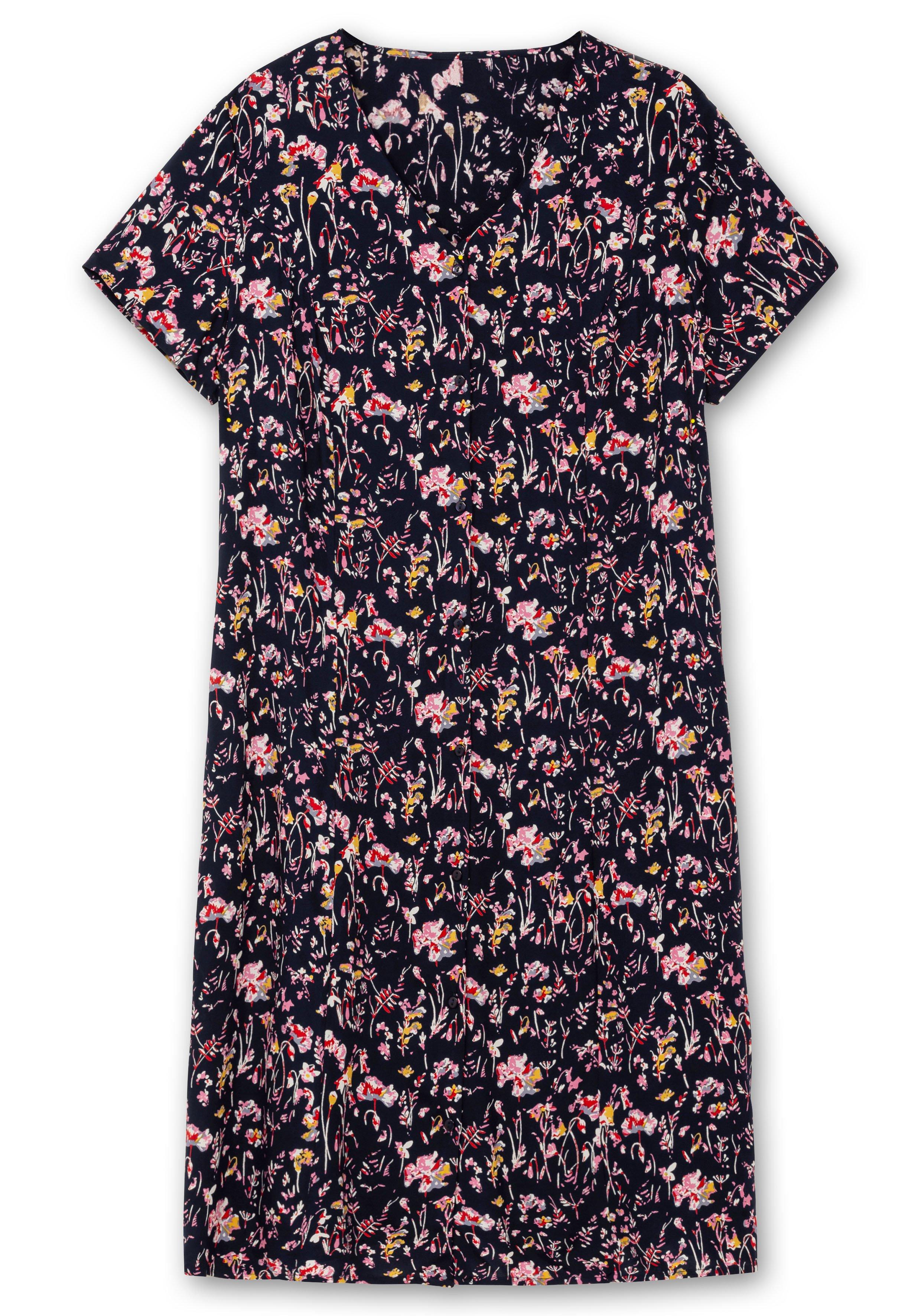 Kleid mit Knopfleiste und Blumendruck