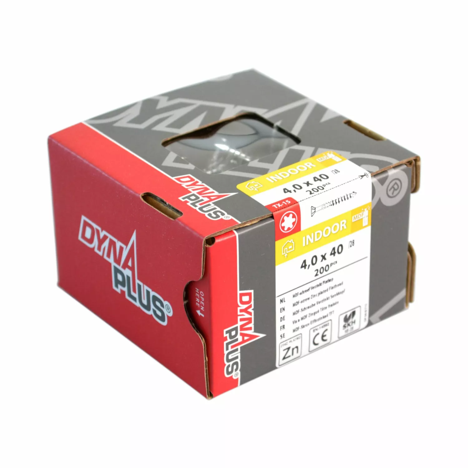 DynaPlus 0287.01.17401 MDF Plaatschroef - 75 graden Platkop - Deeldraad - Indoor - TX15 - 3.5 x 35/20mm (200st)