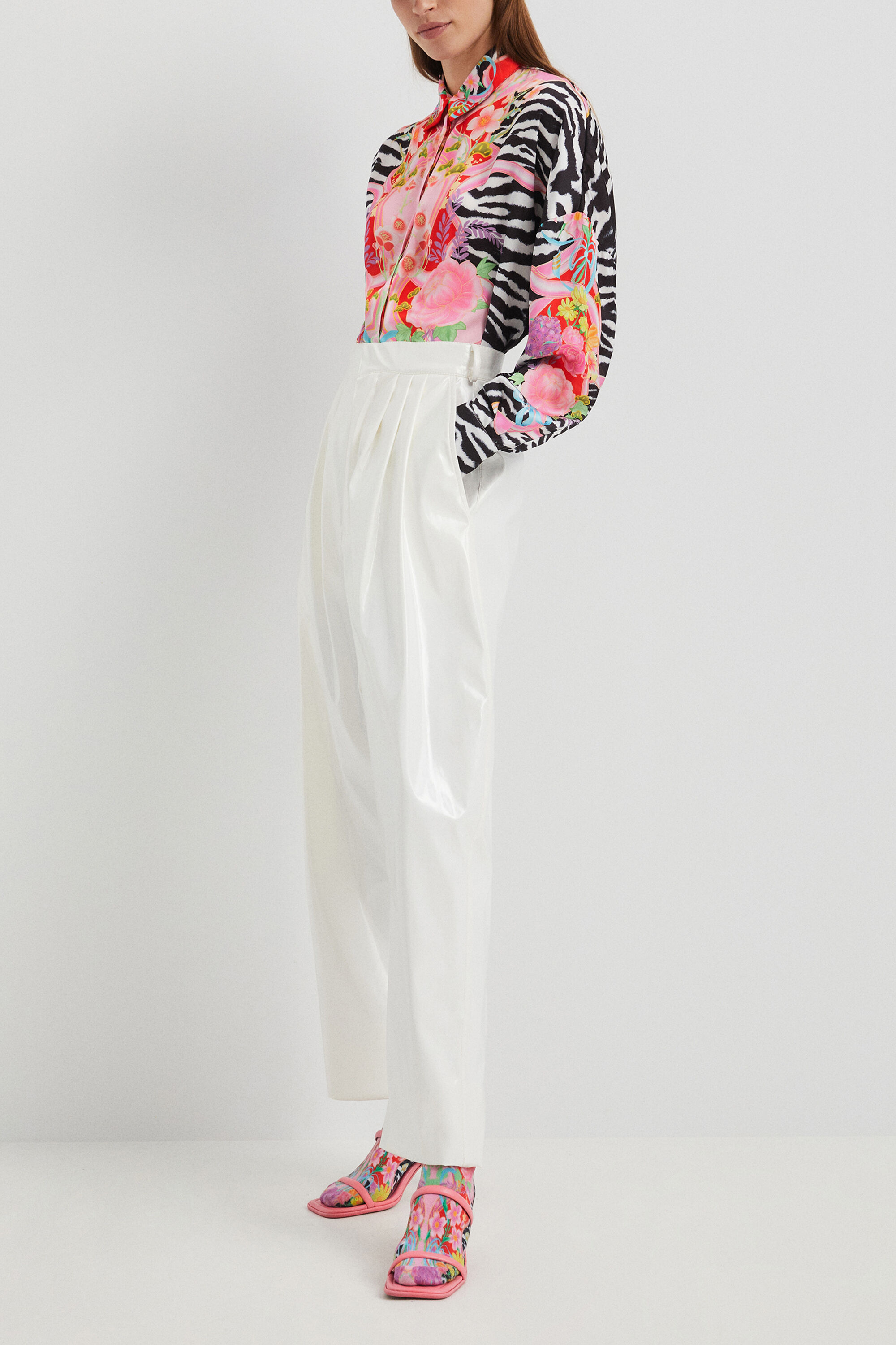Chemise zèbre et fleurs