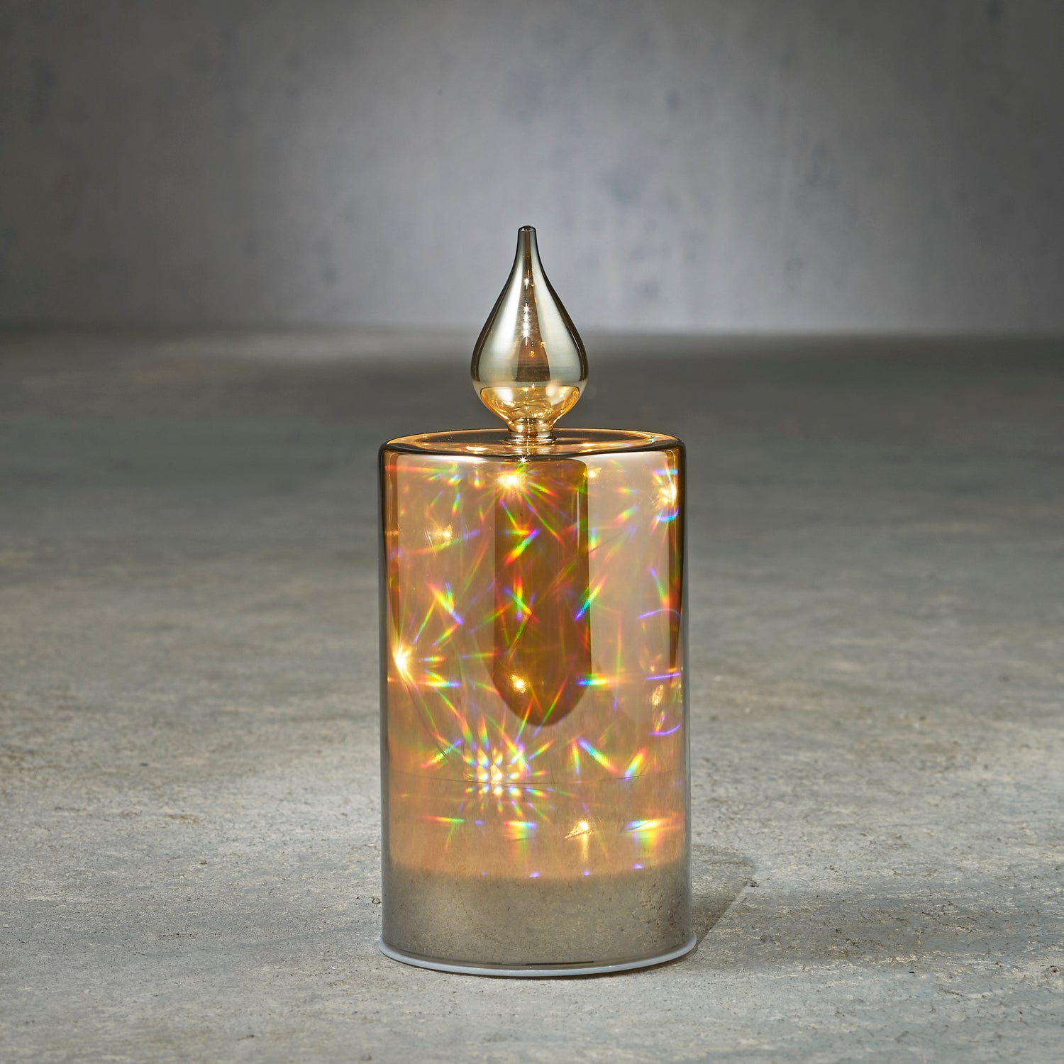 Luca Lighting LED kaars in glas zwart D 8 H 18 cm