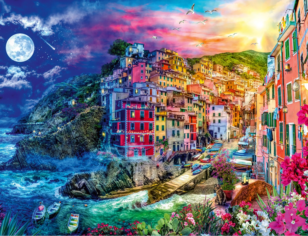 Ravensburger - Puslespil Colorful Cinque Terre 2000 brikker