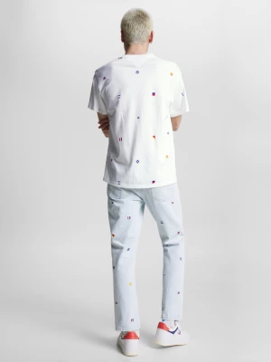 Camiseta de corte relaxado com bordado de arquivo