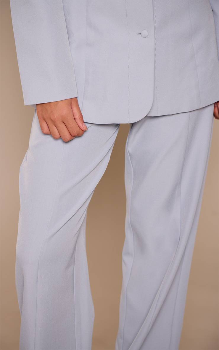 Bleu Poudré Pantalon Droit Tailleur