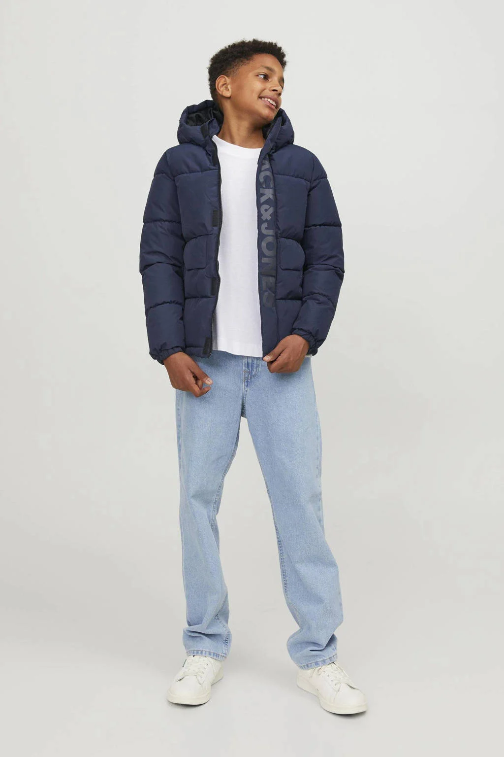 JACK & JONES gewatteerde winterjas JCOSPEED donkerblauw