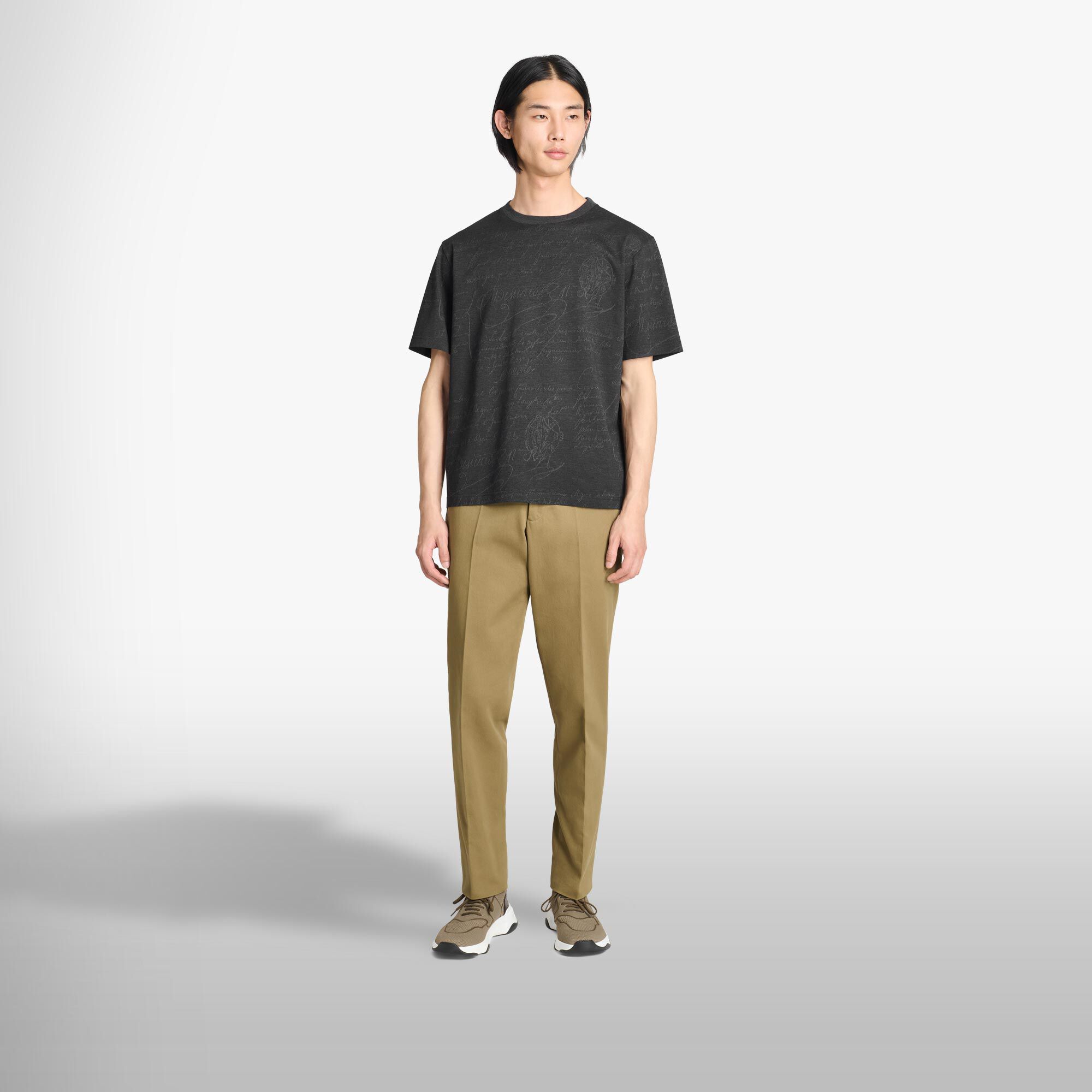T-Shirt En Jacquard Scritto All-Over