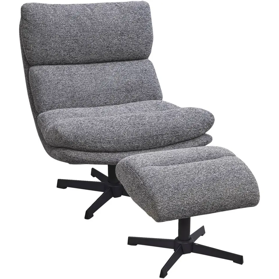 Fauteuil Bobbi incl. hocker - antraciet