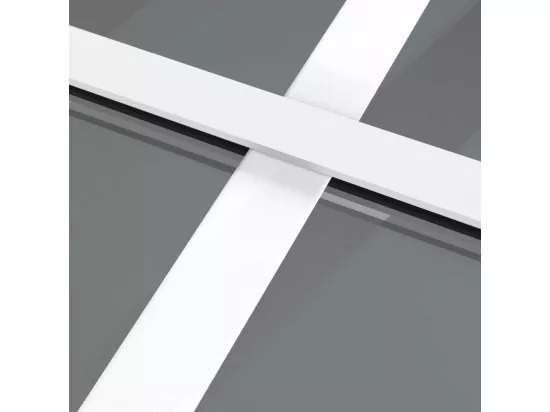 Porte intérieure 93x201,5 cm Blanc Verre ESG et aluminium