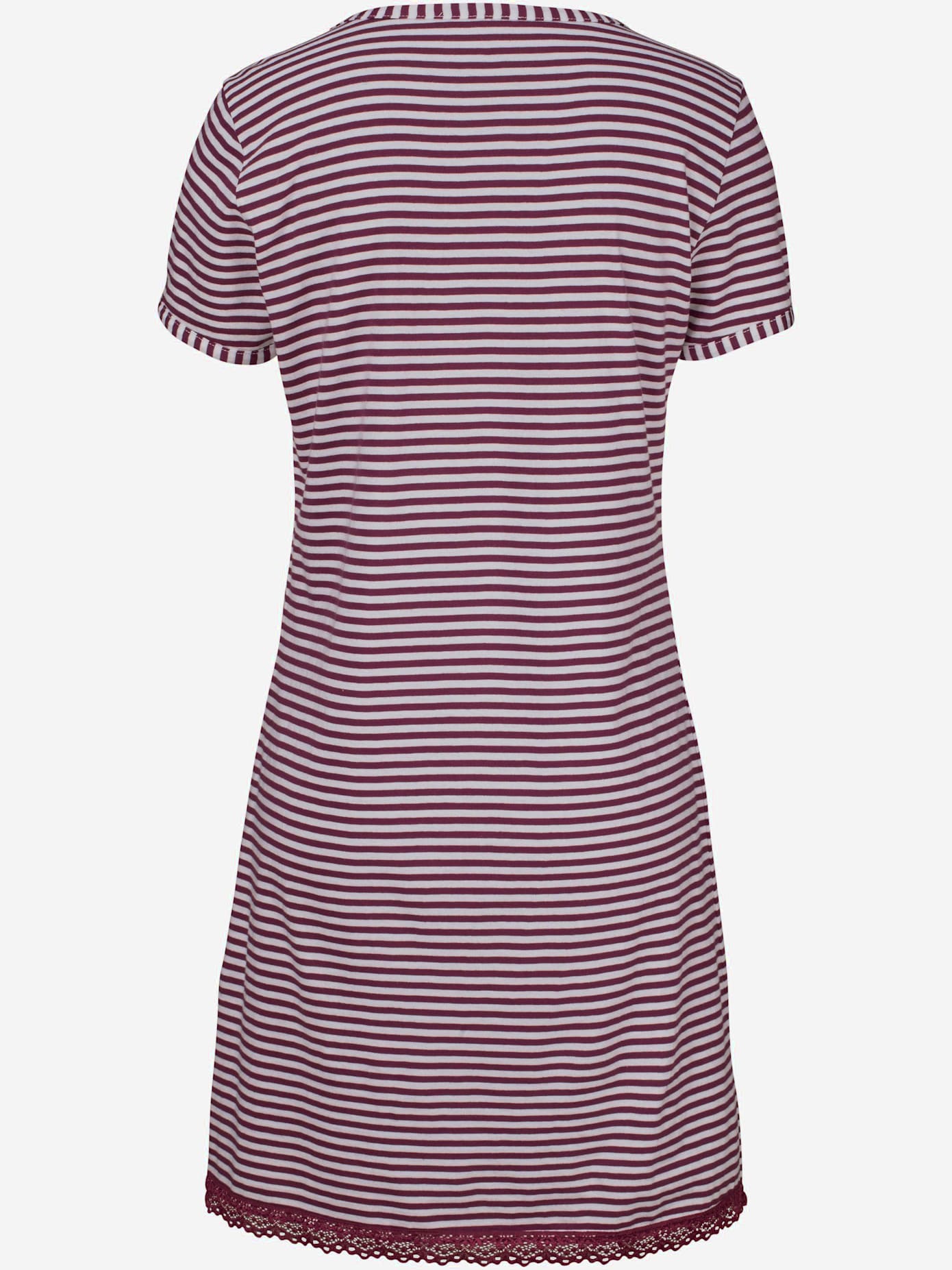 Chemise de nuit rayée avec dentelle