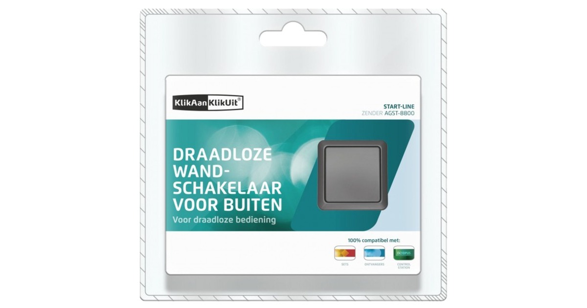 KlikAanKlikUitAGST-8800 Draadloze Buiten Wandschakelaar knop