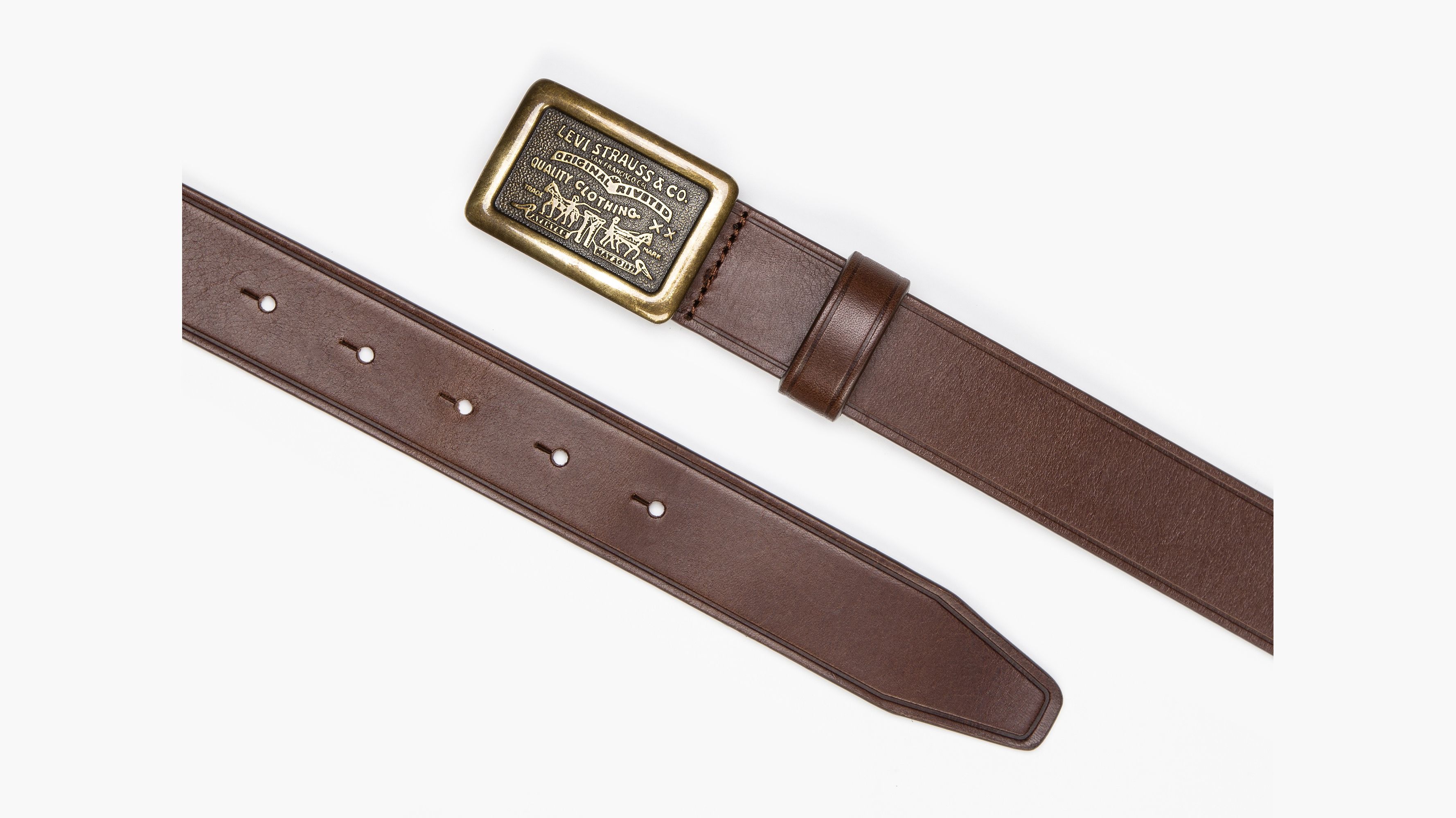 Ceinture plaque Two Horse - Dark Brown - Marron