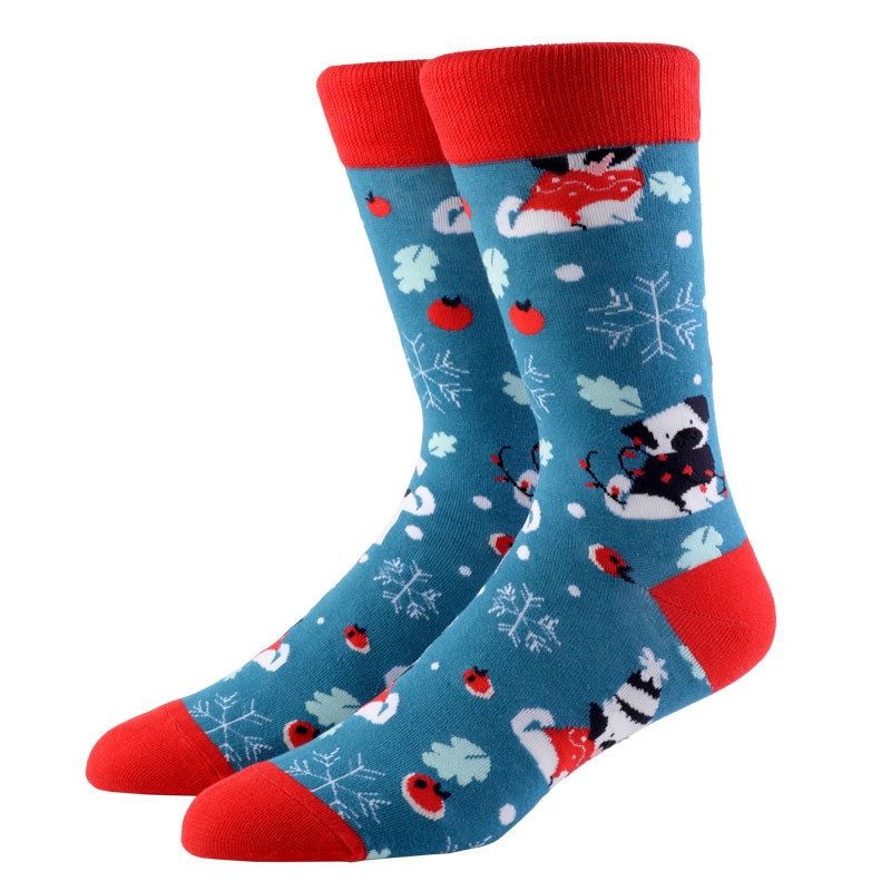 (1 Paar) Unisex Christmas Socken Weihnachts Füsslinge (One Size) - Hund