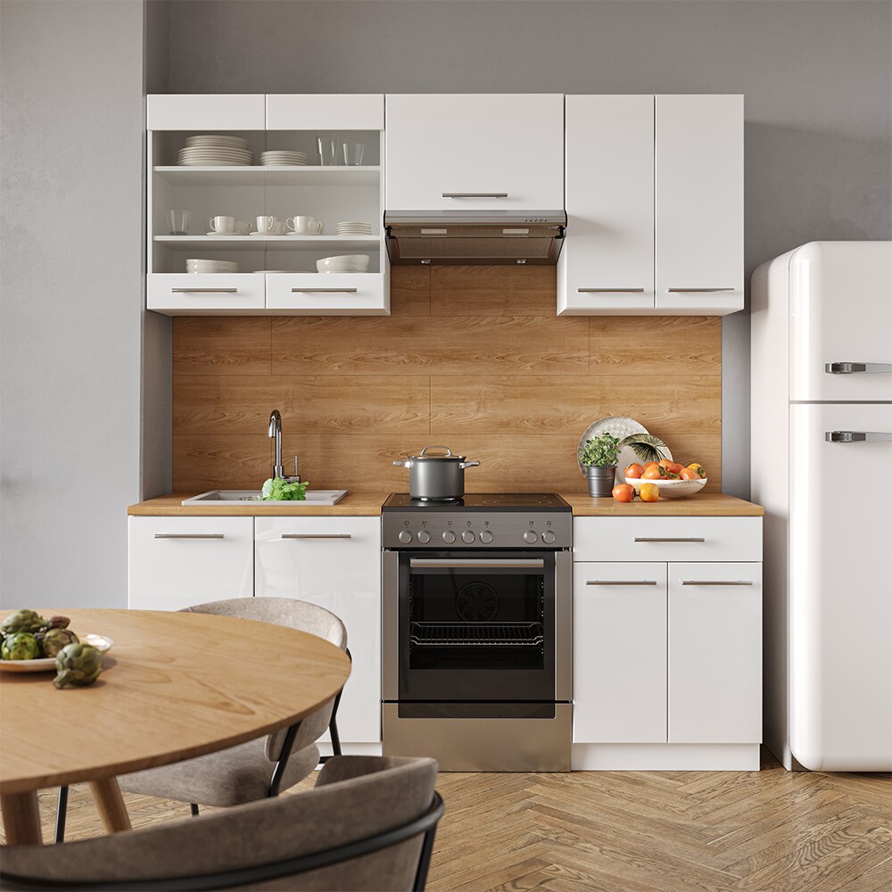 Vicco Küchenzeile Küchenblock Einbauküche 200cm Fame-Line Hochglanz Fronten