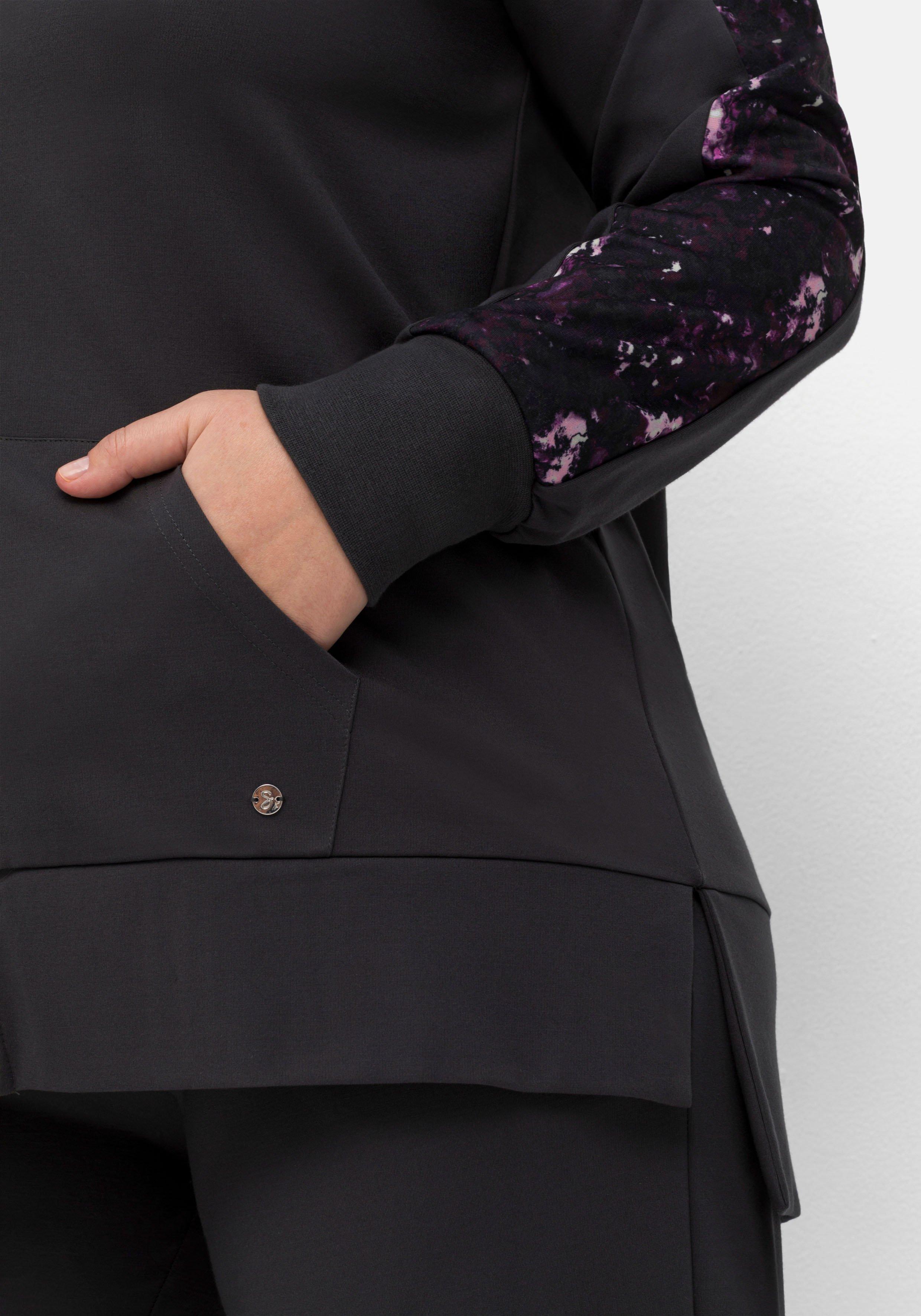 Trainingsjacke aus Sweat, mit Kontrastmuster