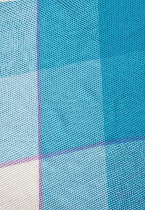Madras Plissée Schal - aquamarine blue