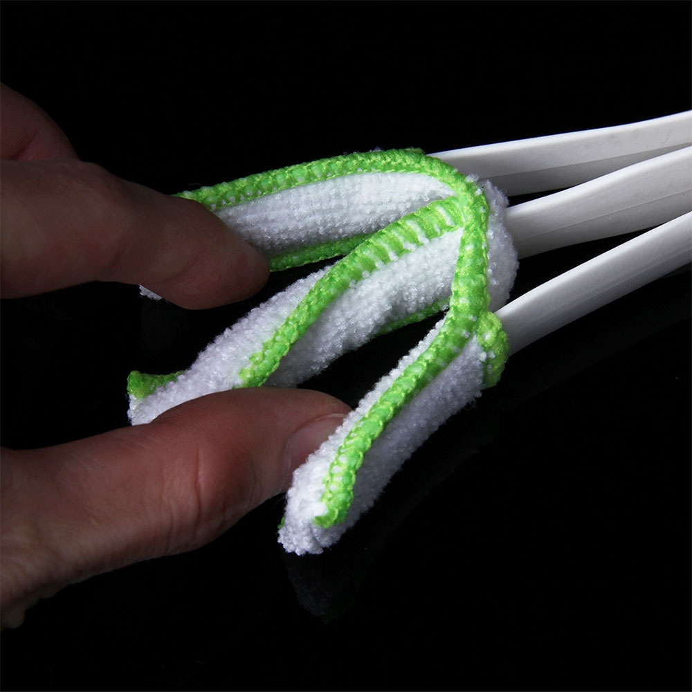 Universal Reinigungsbürste mit Nylon Borsten Doppelseitig für Tastatur / Auto Lüftungsgitter - Weiss / Grün