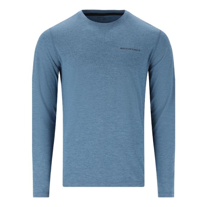 Endurance Herre T-shirts Abdon Melange Long Sleeve Tee Blå