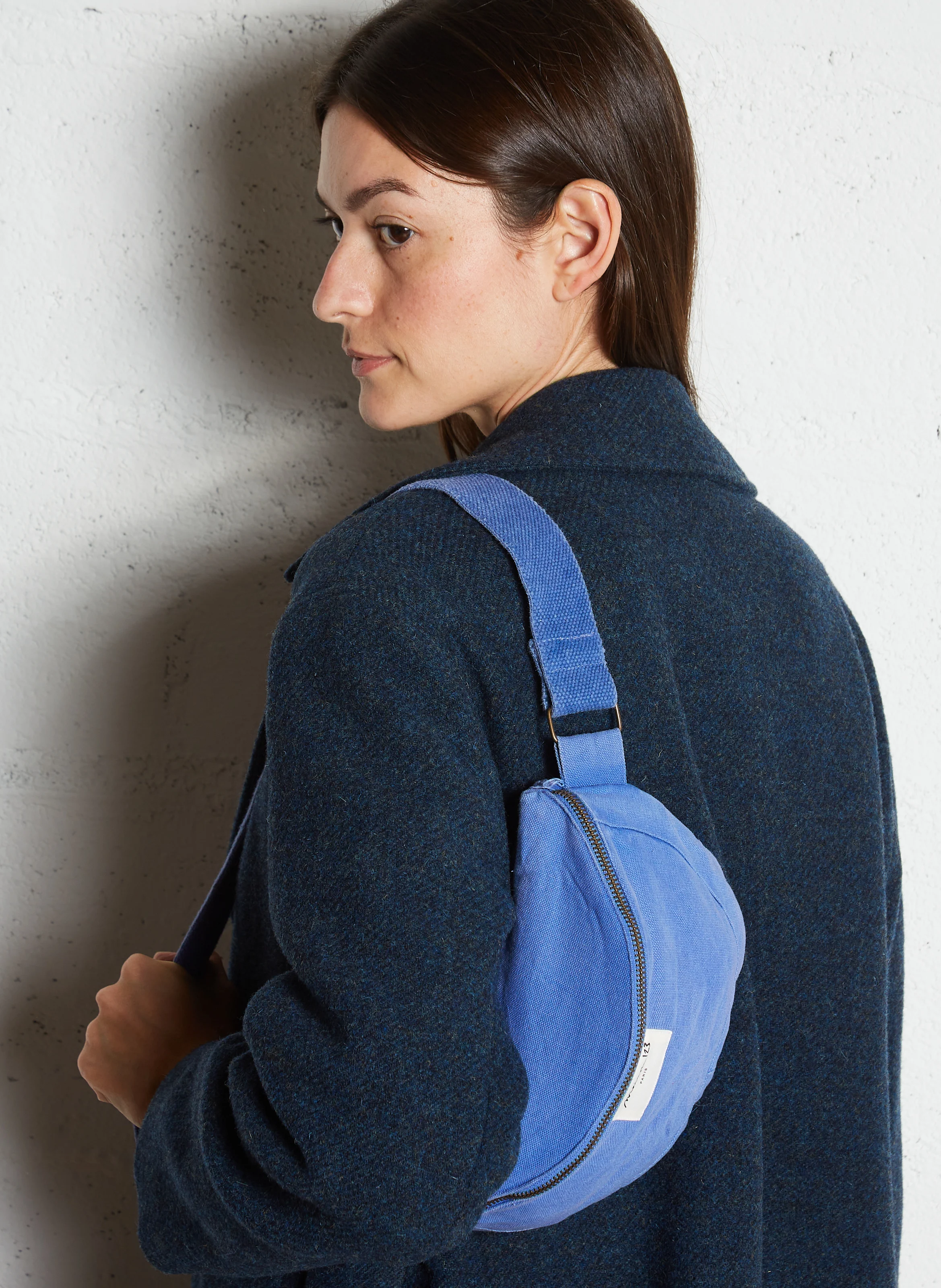 GELINA - Sac banane en coton | Bleu
