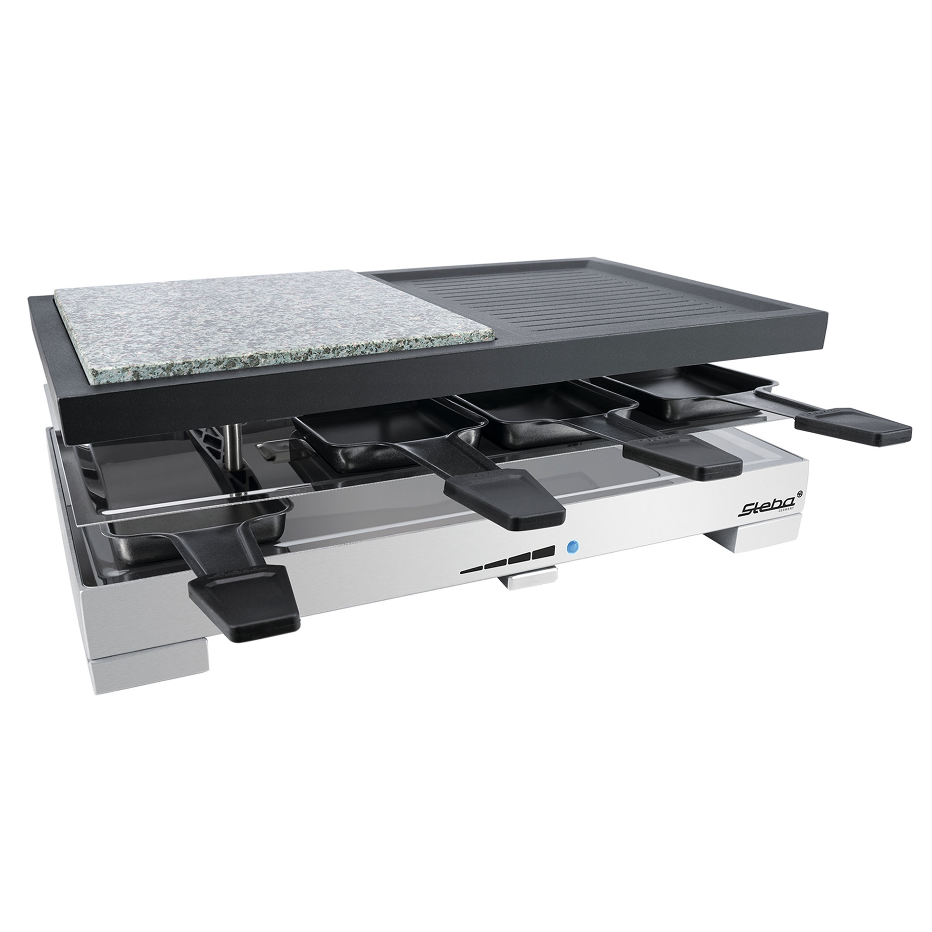 STEBA Multi-Raclette RC 88 - Edelstahl-schwarz - 1200 Watt