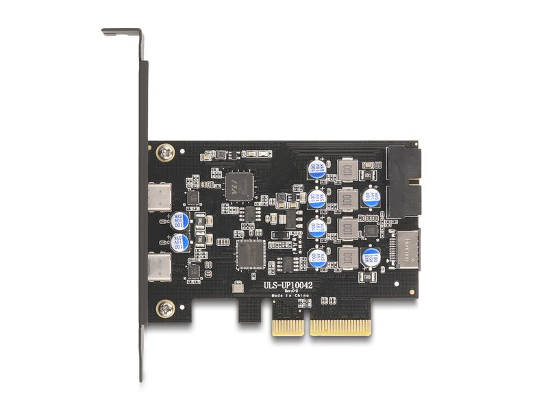 Delock PCI-Express-Karte 90345 2x USB Typ-C LP Delock PCI Express x4 Karte zu 2 x extern USB Type-C   1 x intern USB 10 Gbps Typ-E Key A und 1 x 19 Pin Pfostenstecker – Low Profile Formfaktor