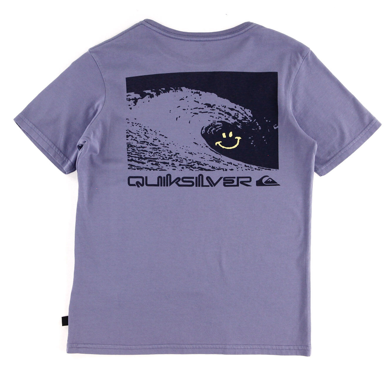 Quiksilver T-Shirt en Coton Bio à manches courtes Smiley Waves violine