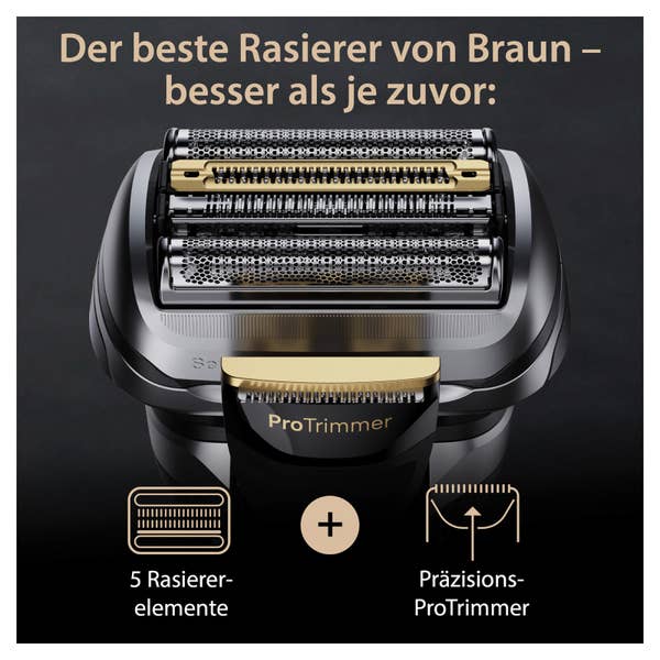 Braun Series 9 Pro+ Elektrorasierer, Ladestation, Wet & Dry, 9517s, Silber