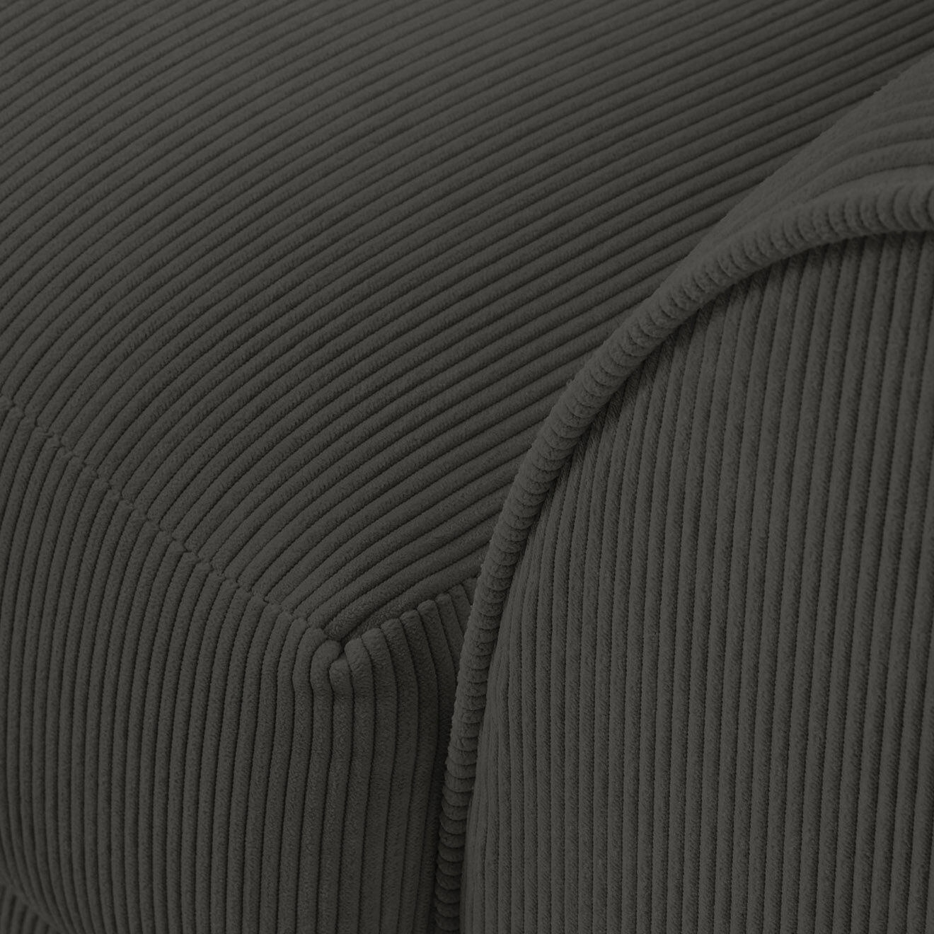 Mazzini Sofas Canapé d'angle gauche Quince 4 Places gris foncé - 221x171x80 cm