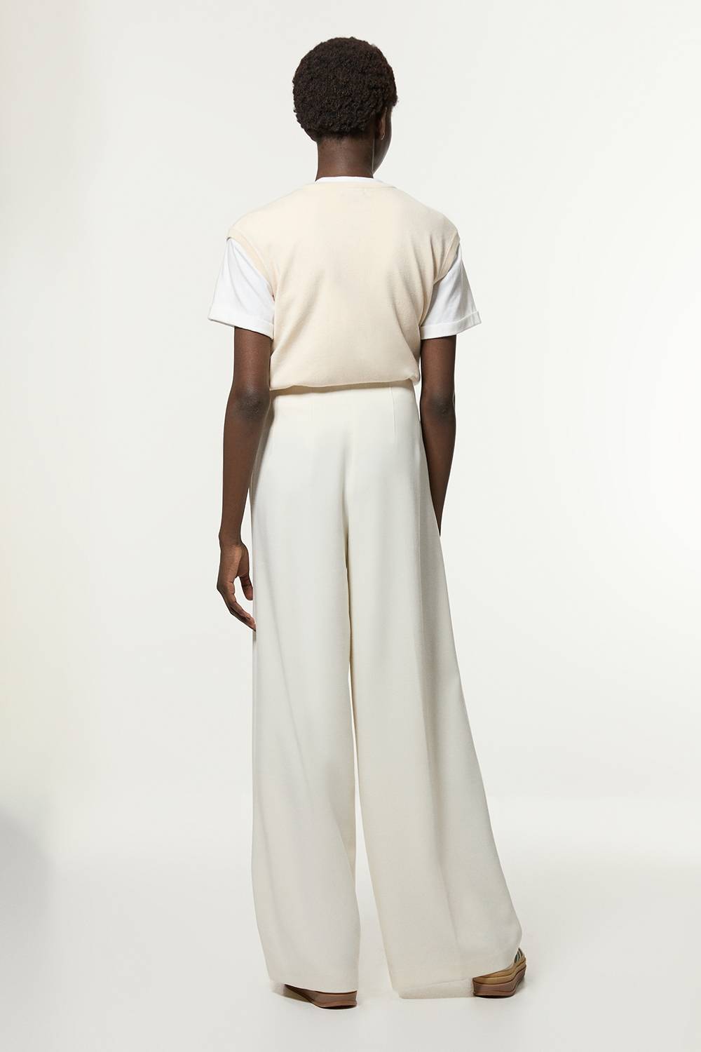 KarenMillen Pantalon Tailleur Essentiel à Jambes Larges Stretch Compact