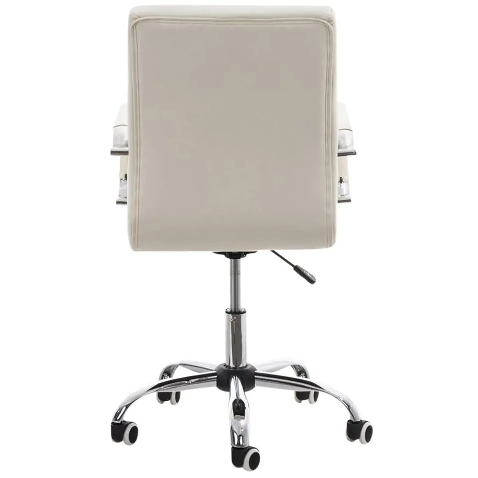 CLP Bureaustoel Deli V2 chroom Frame - Kunstleer - wit