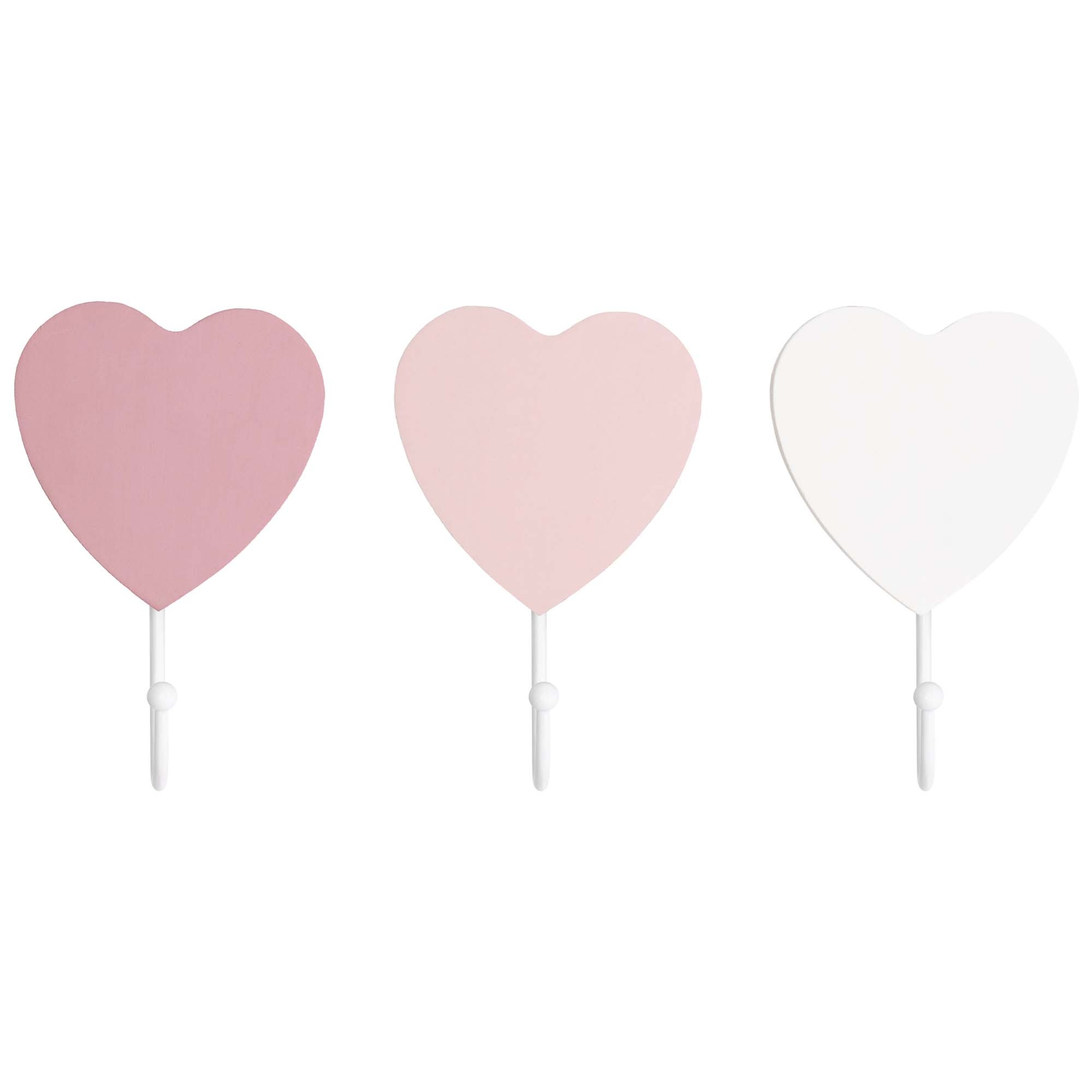 Prénatal kapstokhaakje hart pink roze
