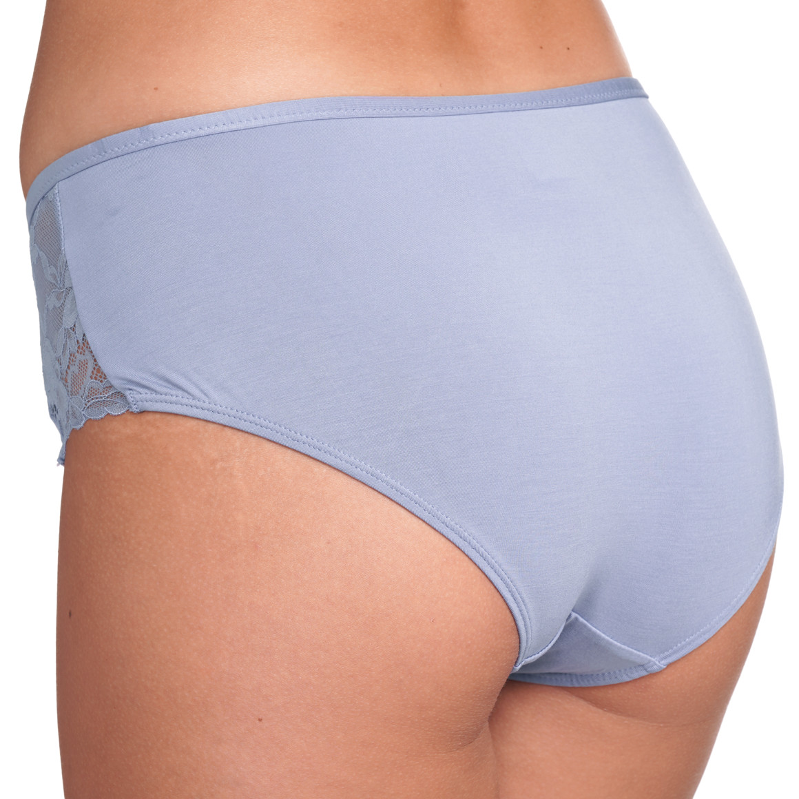 Gina Benotti 2 Damen Pantys mit Spitzeneinsatz hellblau / dunkelblau