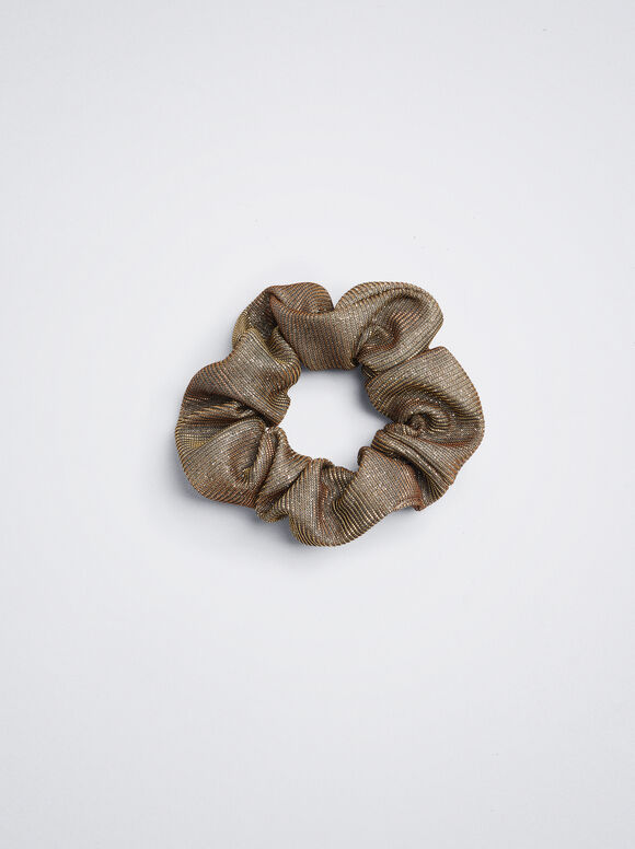 Elástico de cabelo franzido - Dourado