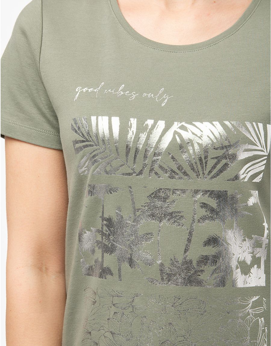 T-shirt 100% coton kaki