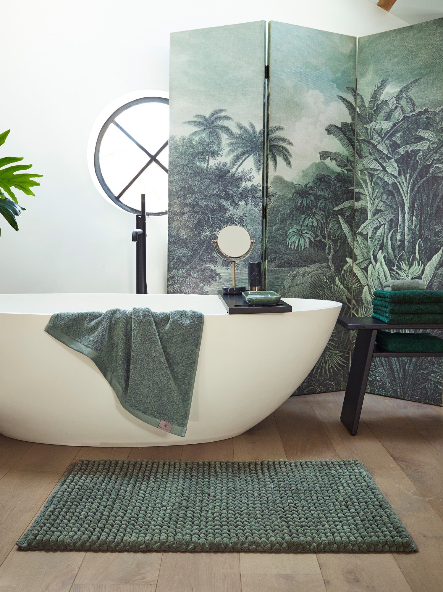 Handdoek Oslo Willow | 100 x 150 cm | Groen | Katoen