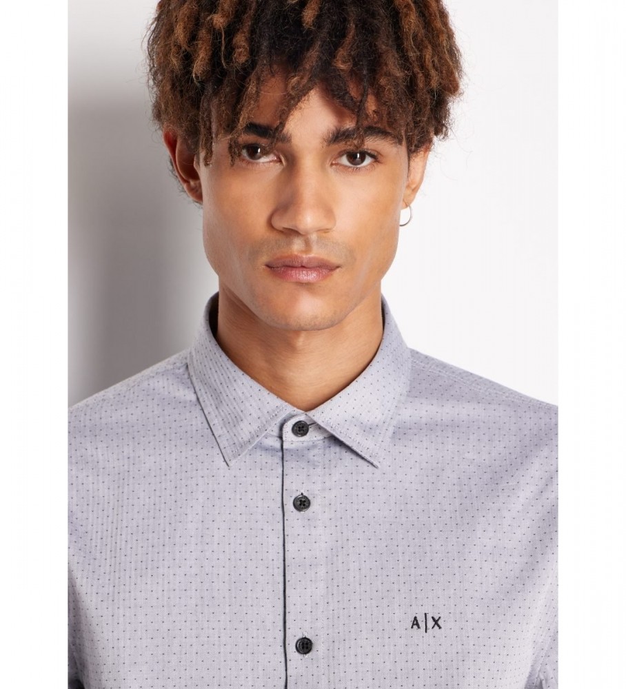 Camisa azul clássica da Armani Exchange