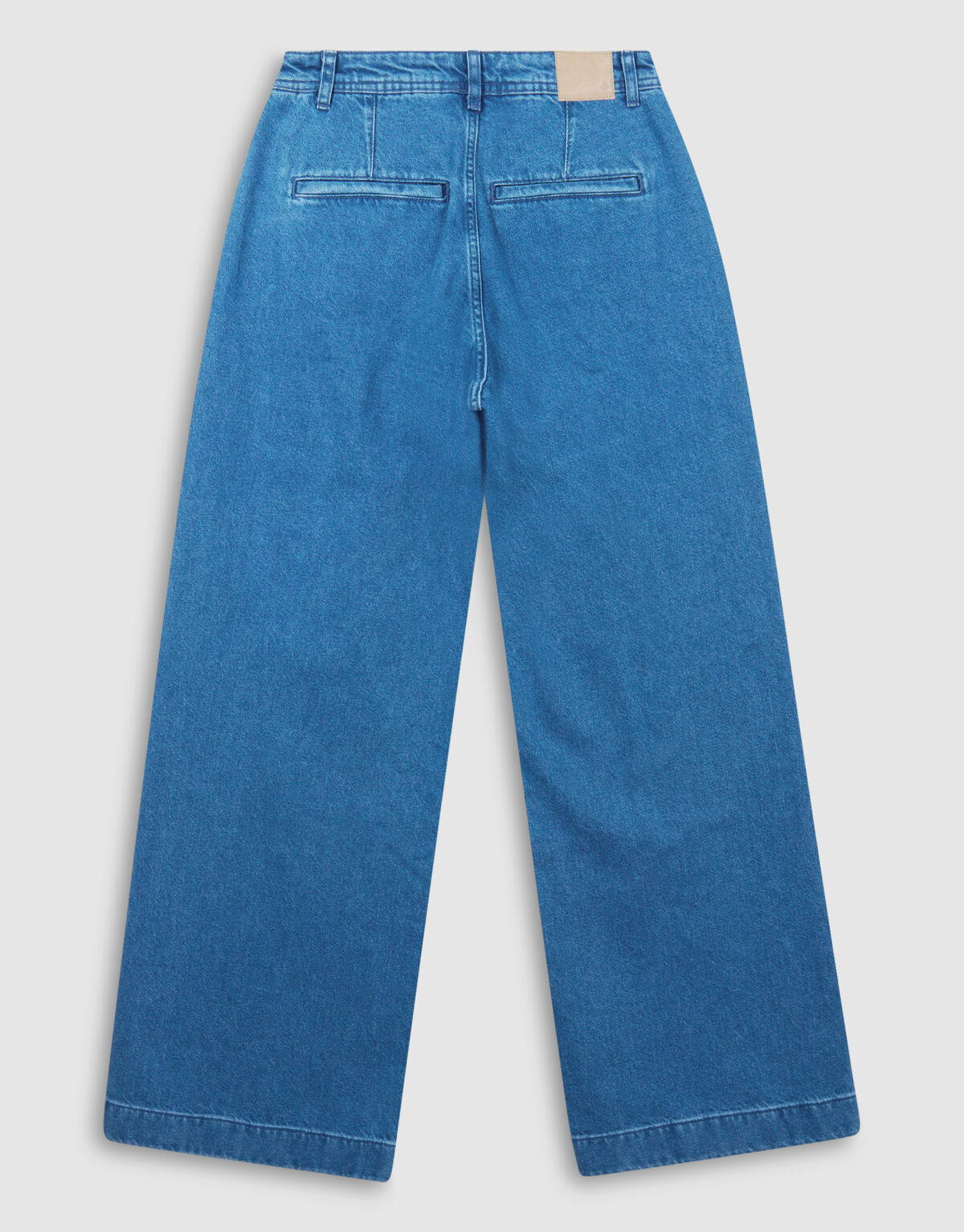 Pleated Wide Leg Fit Jeans Mediumstone