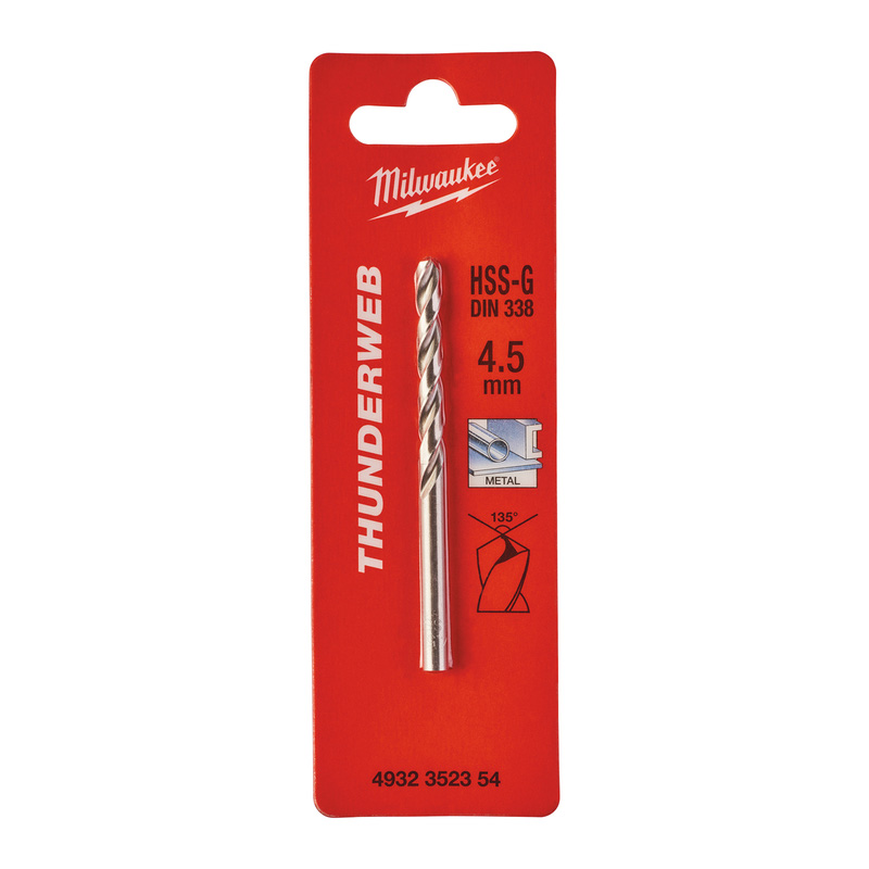 Milwaukee metaalboor HSS-G Thunderweb 4.5x80mm