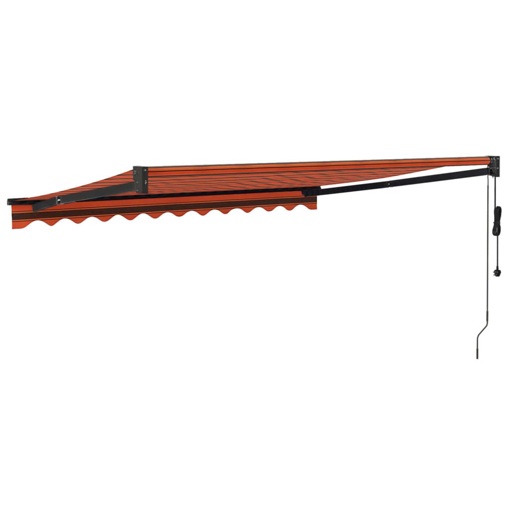 Auvent rétractable automatique orange et marron 3,5x2,5 m