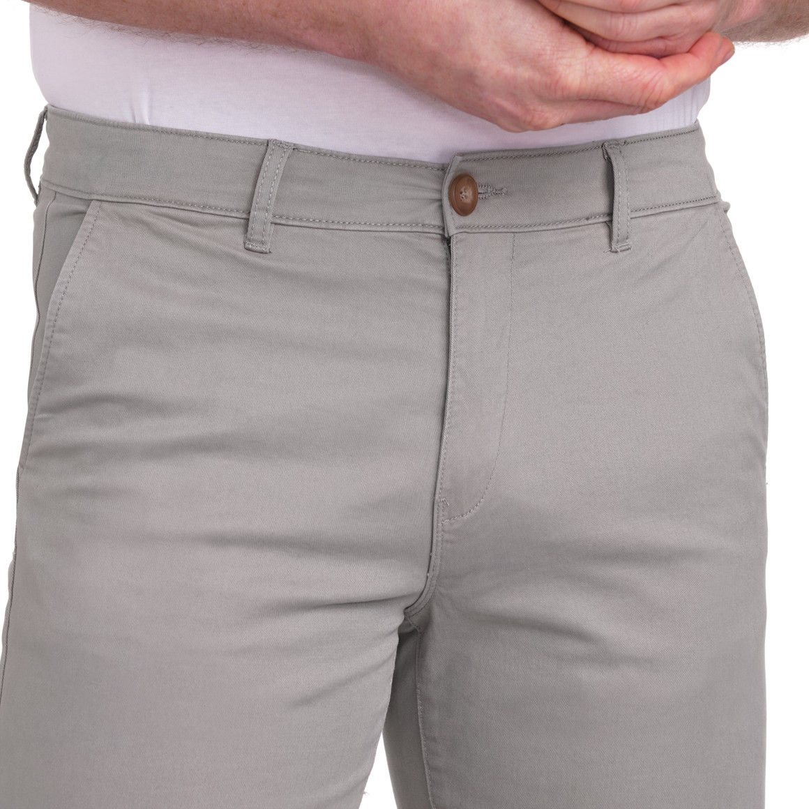 VanVaan Herren Chinohose in Unifarben grau