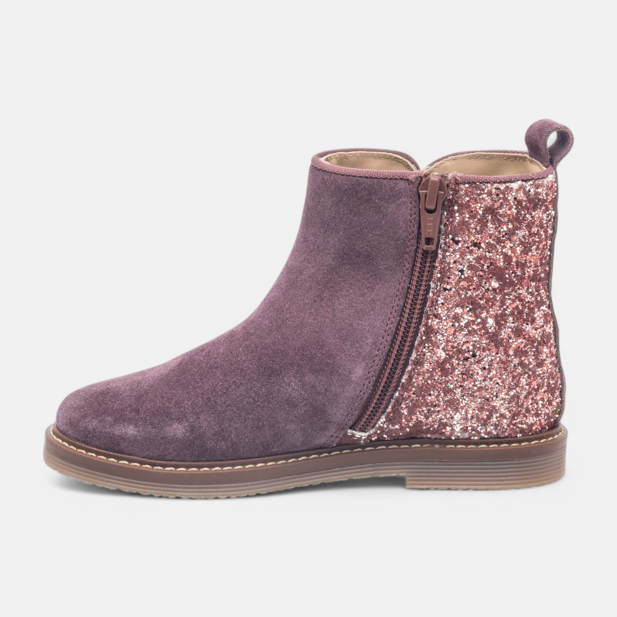 Bottines Fille en cuir violet