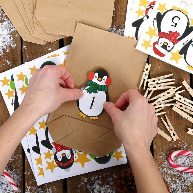 Adventskalender-Bastelset - Pinguine