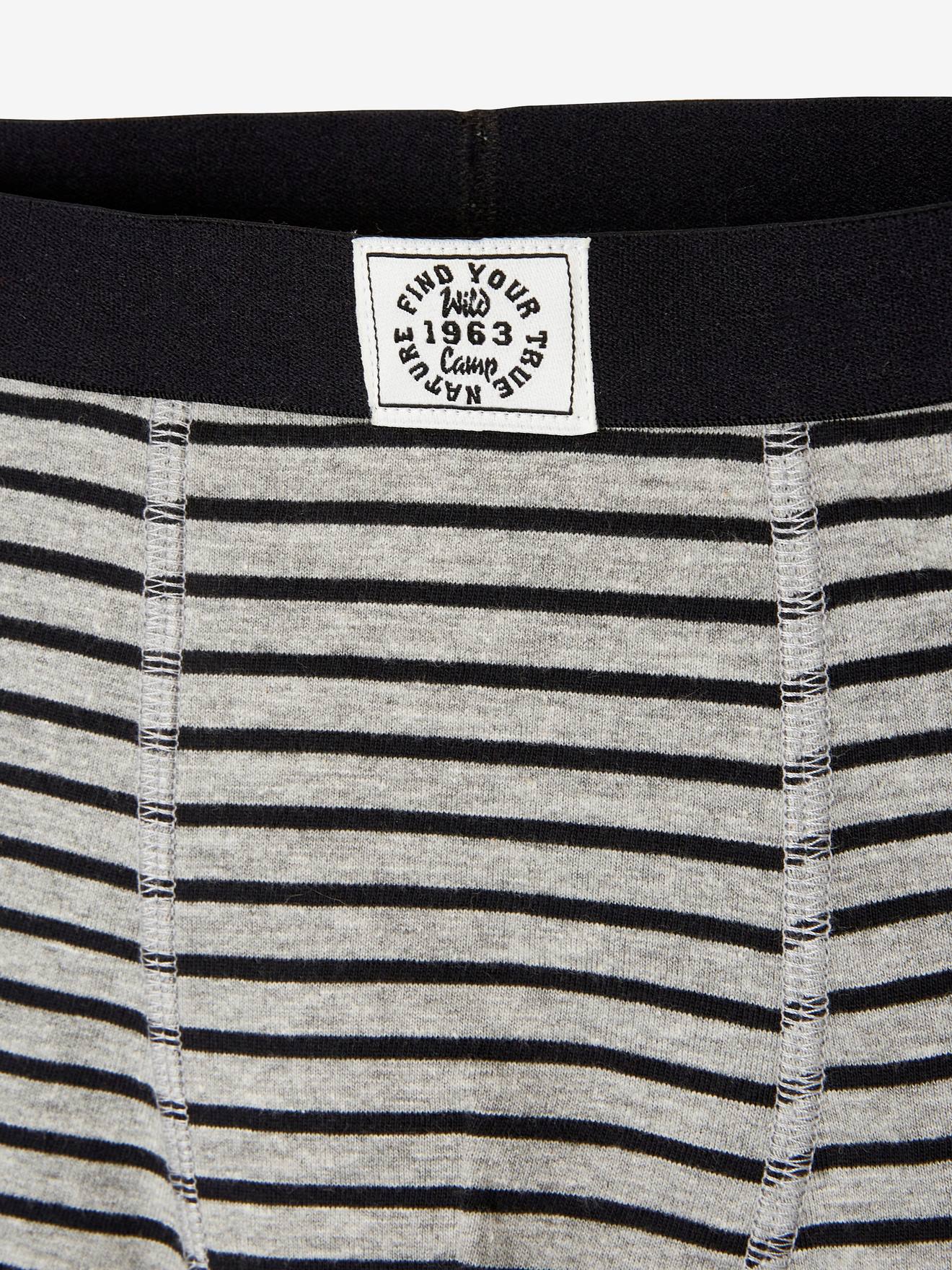Pacote com 5 cuecas boxer cinza claro mesclado para meninos