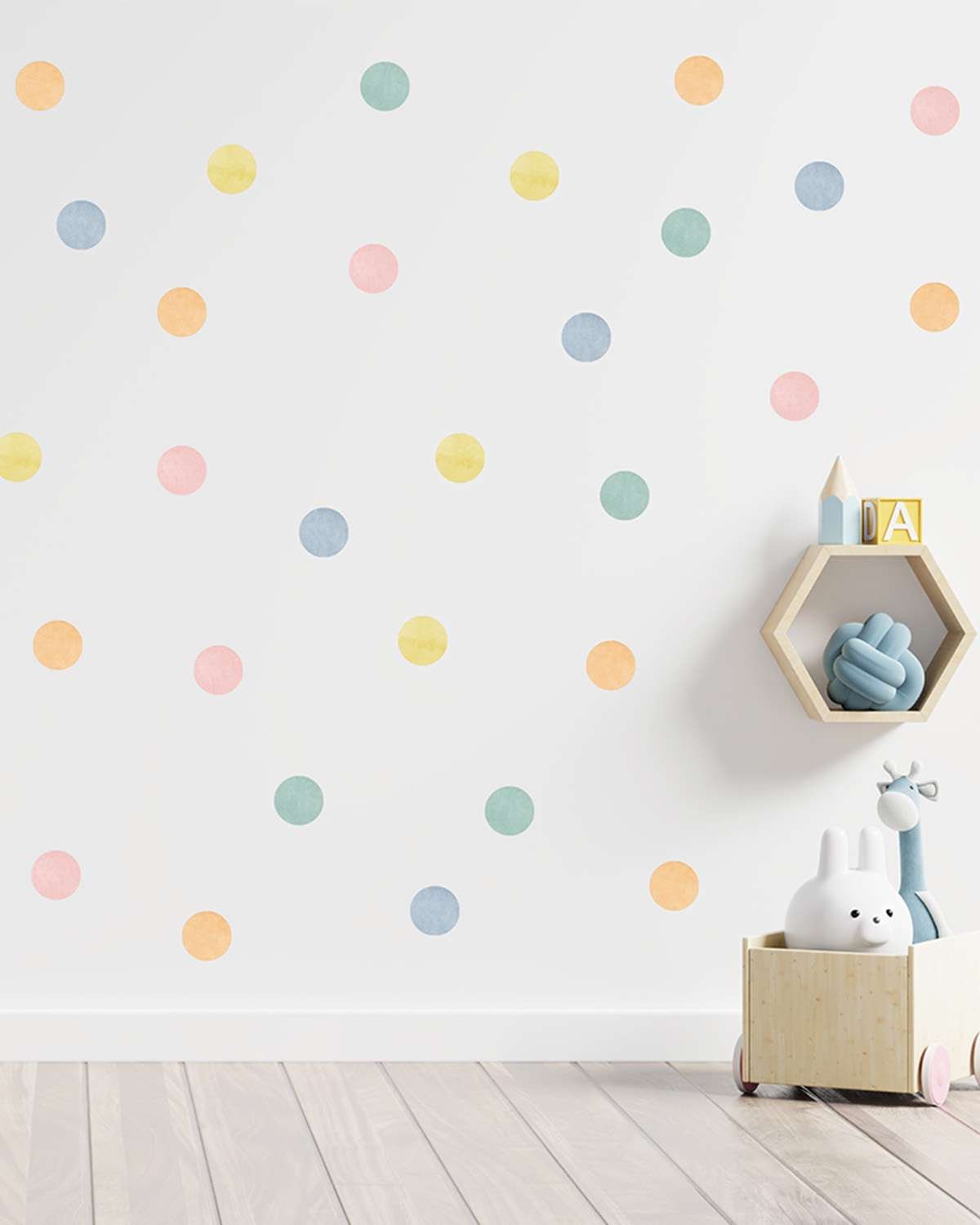 Wallstickers Prikker 50stk – ØKO Veggklistremerker Barnerom – Dots 7,9cm