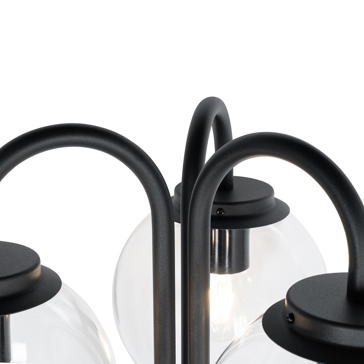 Lantaarn zwart met helder glas 200 cm 3-lichts IP44 - Sfera
