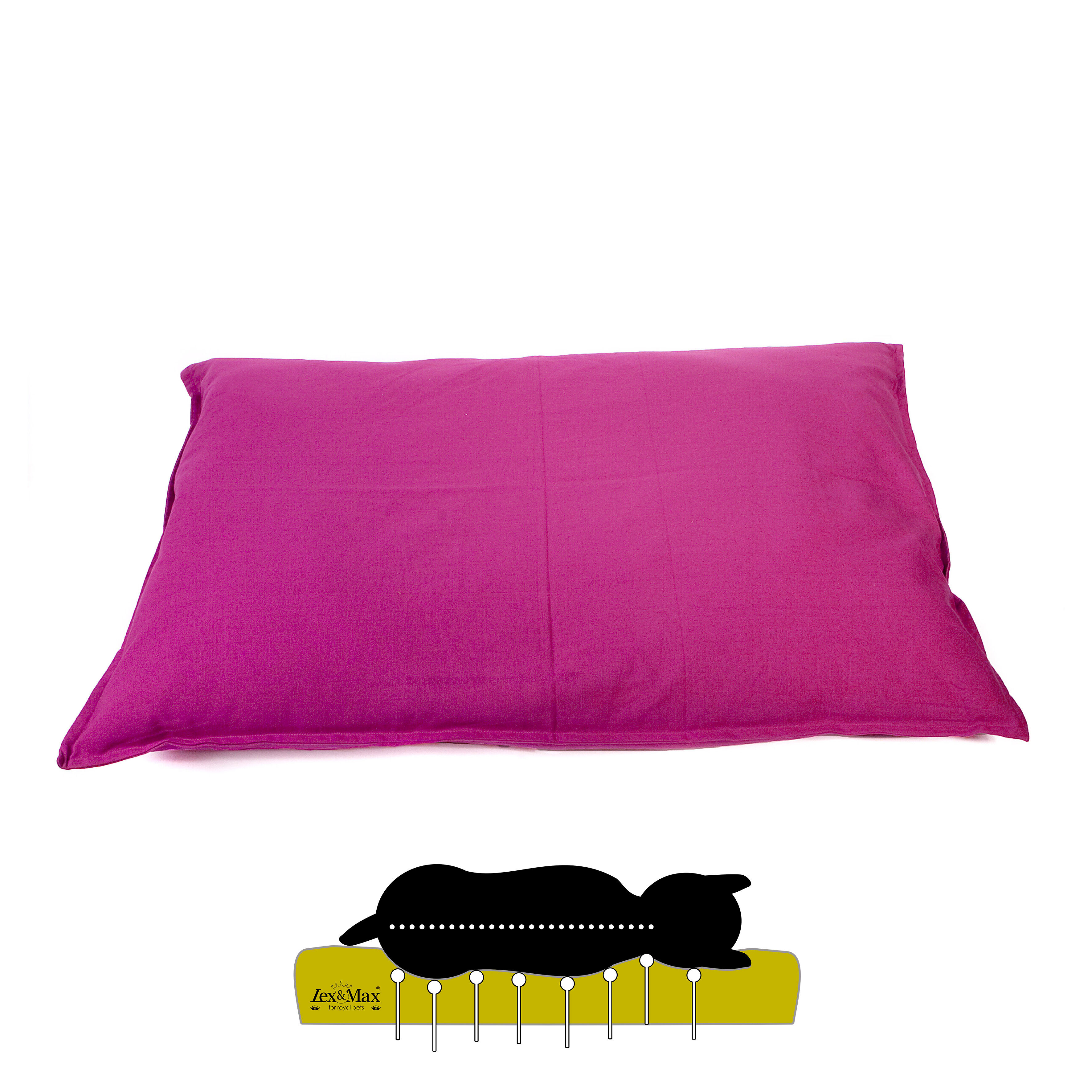 Lex & Max Tivoli - Orthopedisch Hondenkussen - Fuchsia - 70x100x16 cm - L