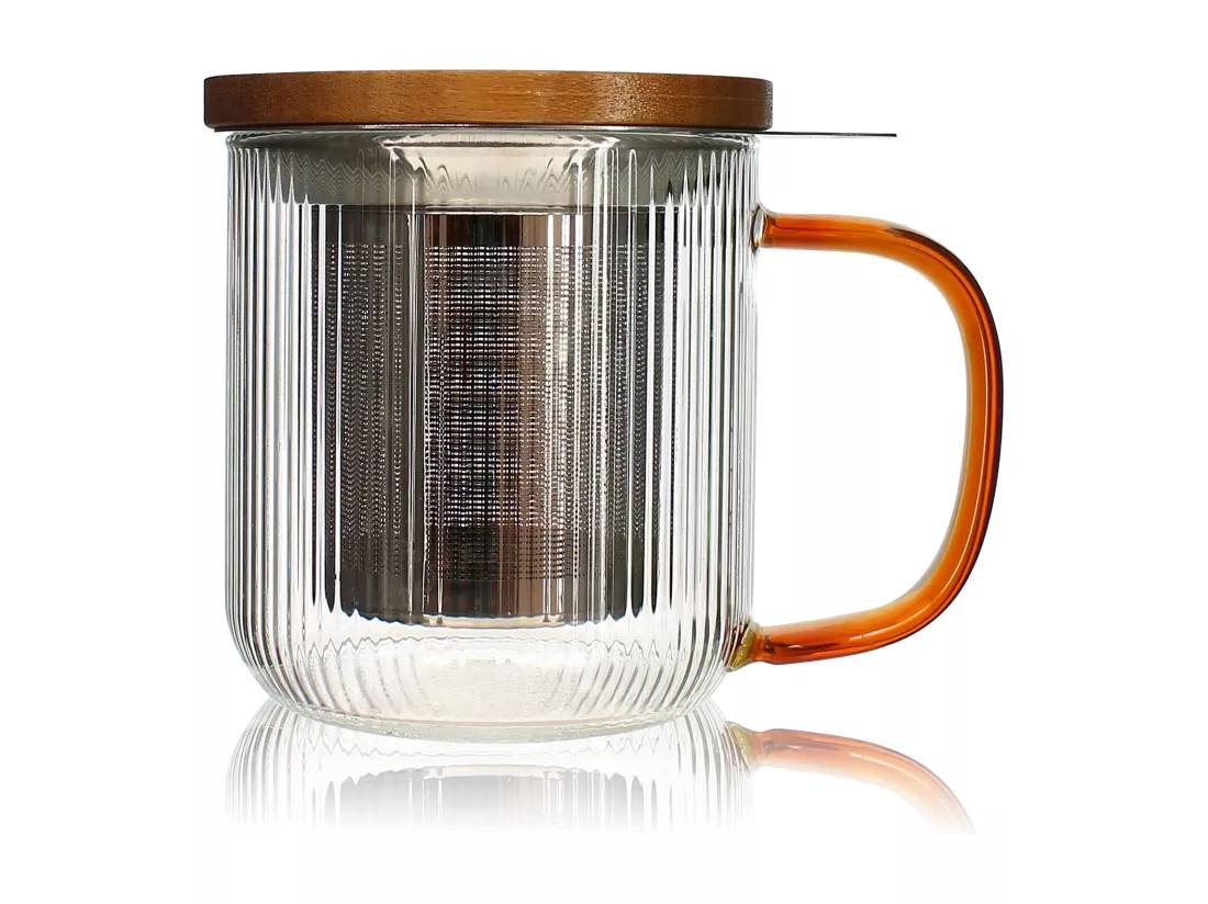 Ogo Living - Tisaniere Karl 300ml En Verre Borosilicate Anse Ambre