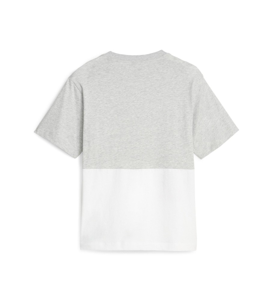 Camiseta Puma Power Colorblock Cinza