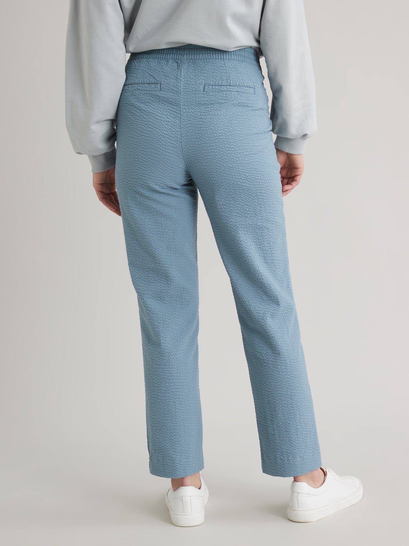 Pantalon seersucker uni femme